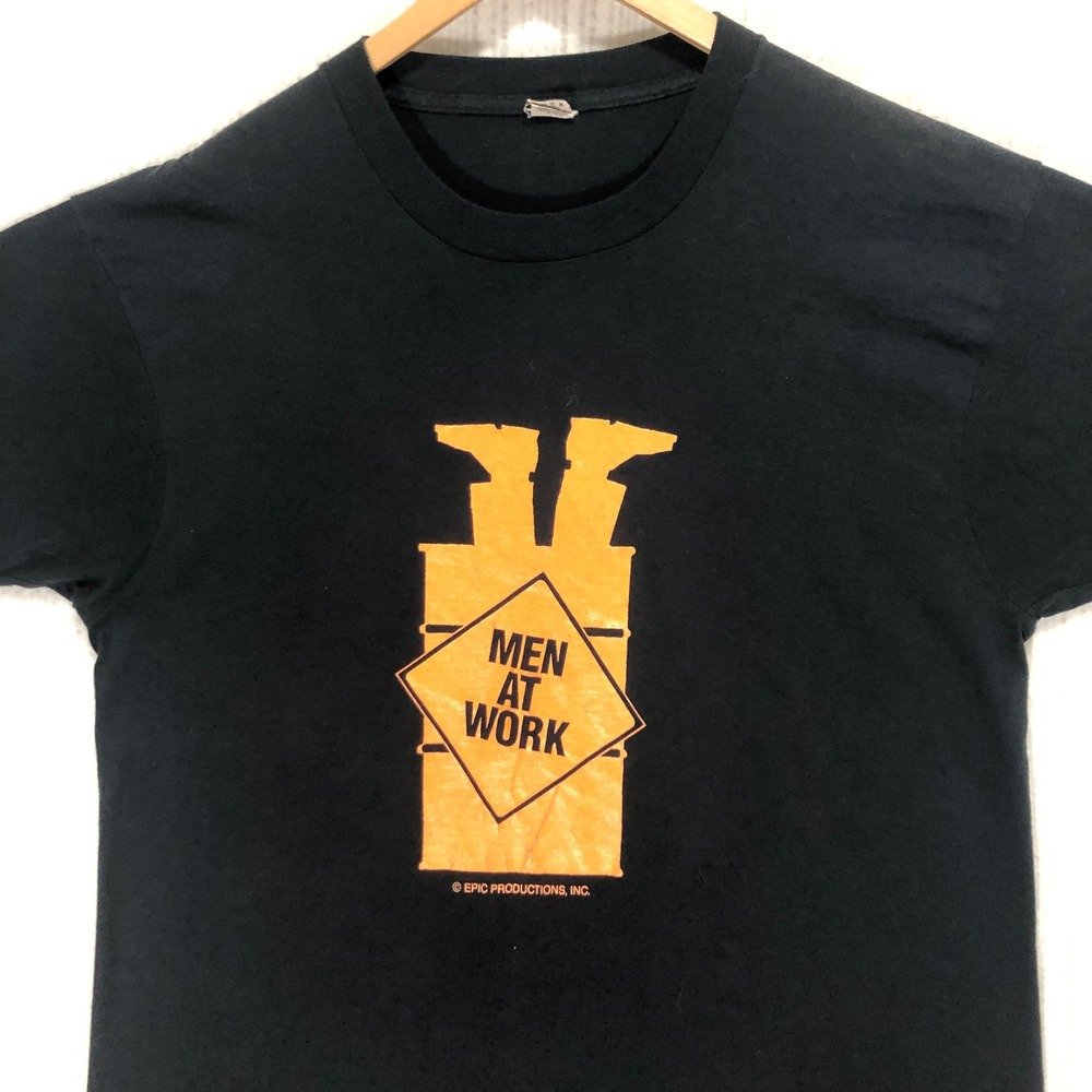 Screen Stars Vintage Men At Work T-Shirt Graphic Tee XL‎